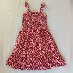 Vineyard Vines Red and White Smocked Girls Sundress Dress Sz S (7-8)